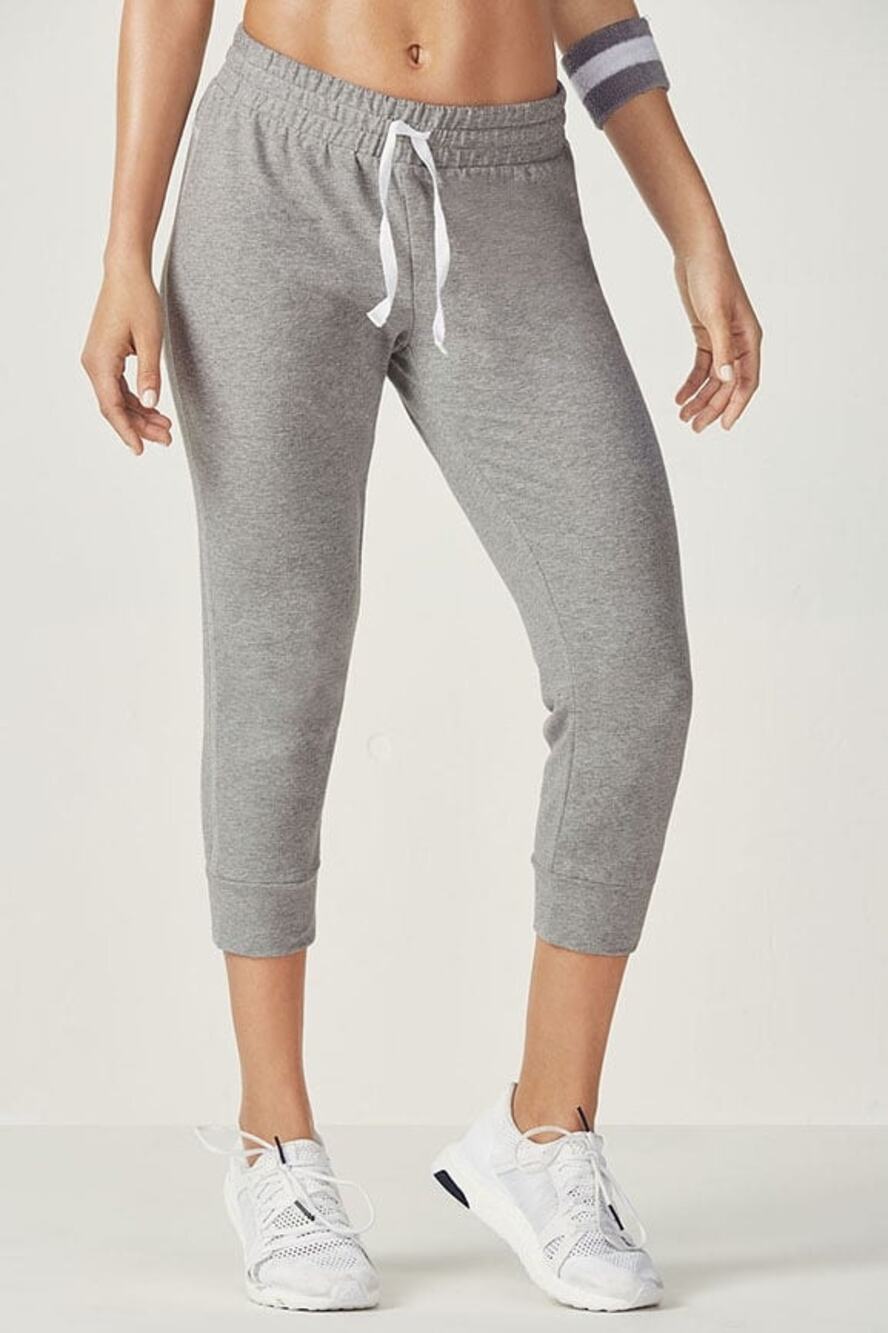 Fabletics Heather Grey Miriam Capri Jogger Pants Women's Size Large